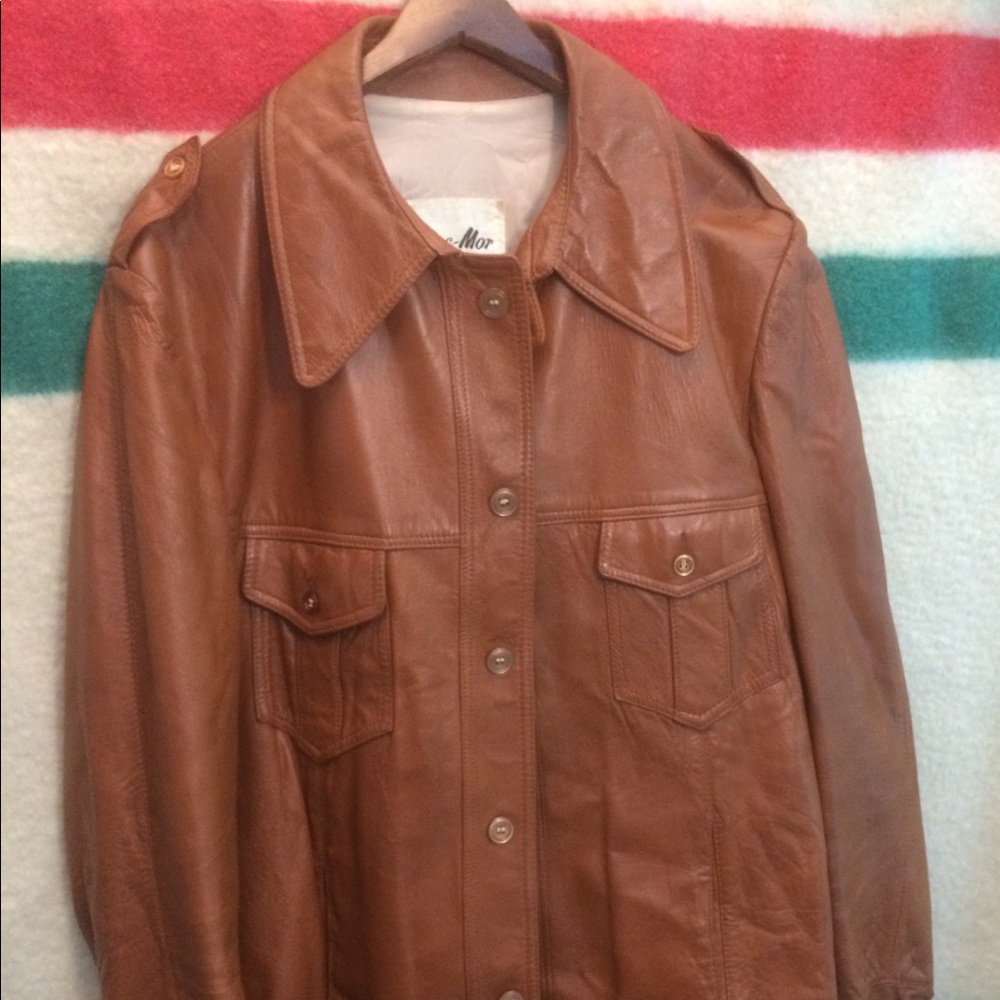 EUC 46 Chest Mac Mor Tan Leather leather coat